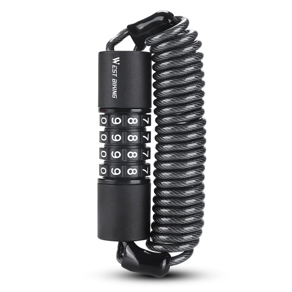 Cable Bike Lock 1.5 m – 4-Digit Combination – Steel Cable