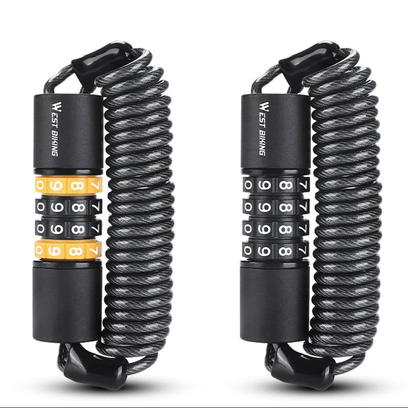 Cable Bike Lock 1.5 m – 4-Digit Combination – Steel Cable