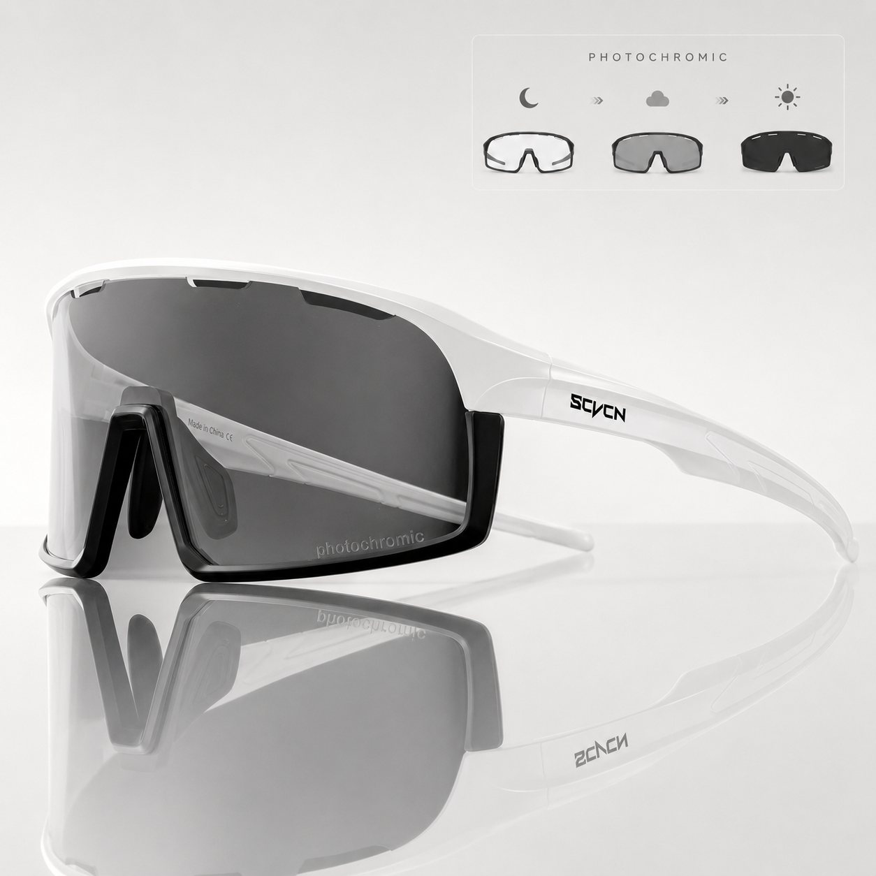 Lunettes de cyclisme photochromiques adaptatives | UV400