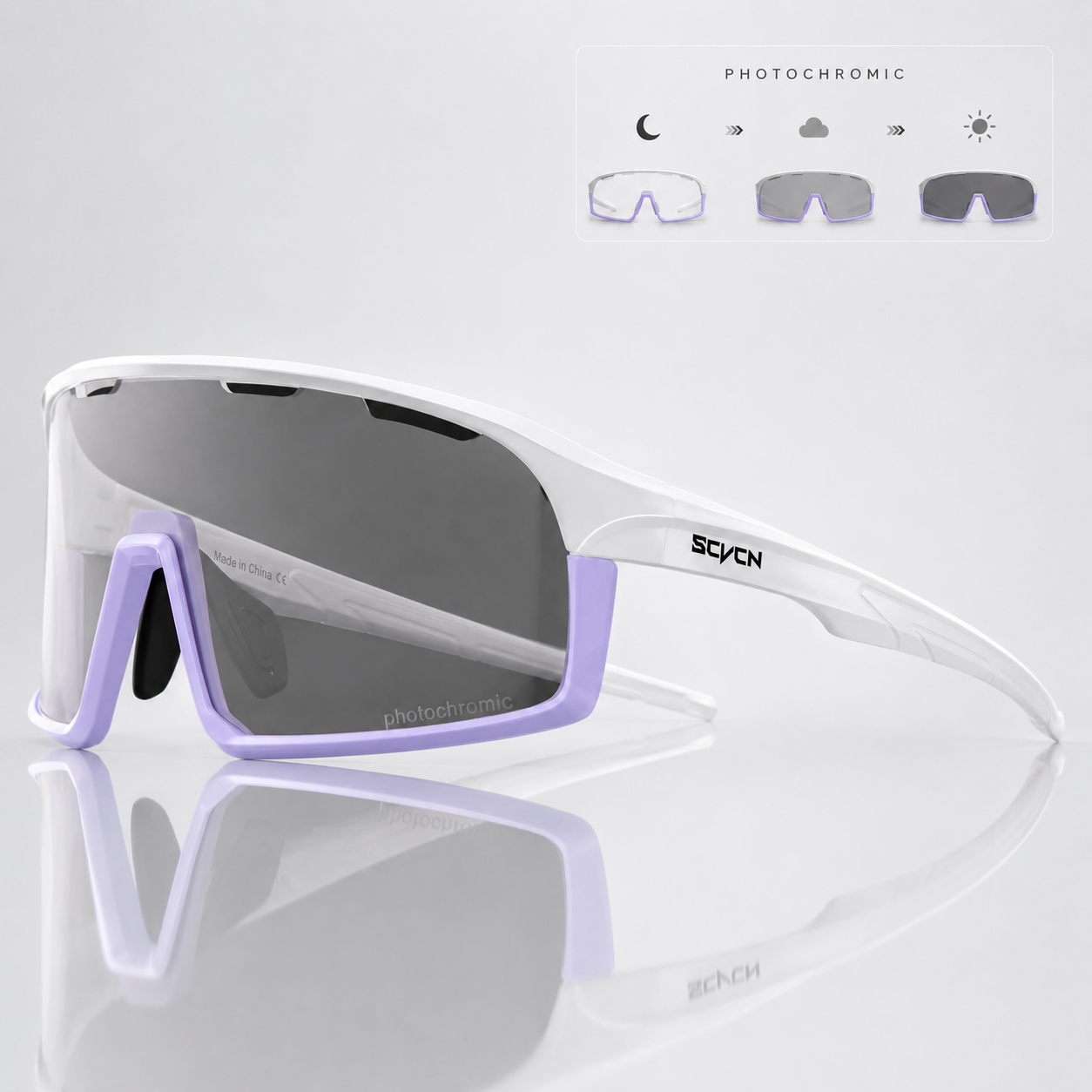 Lunettes de cyclisme photochromiques adaptatives | UV400