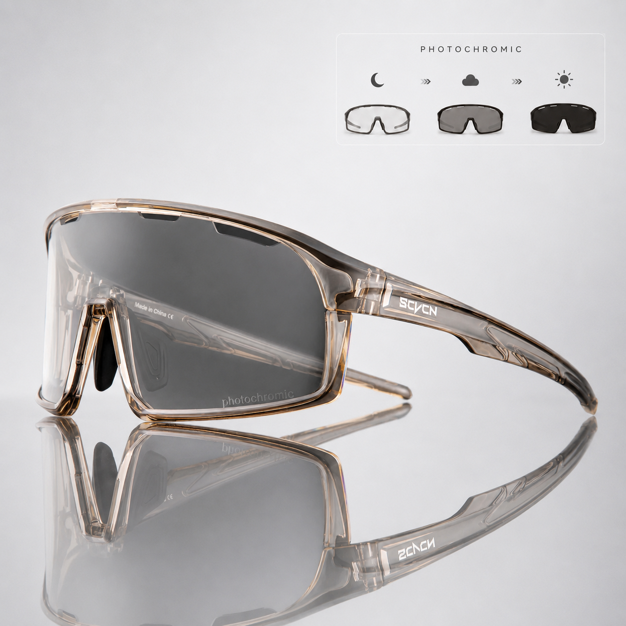 Lunettes de cyclisme photochromiques adaptatives | UV400