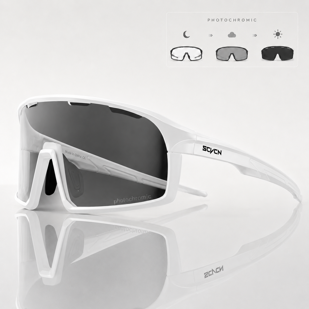 Lunettes de cyclisme photochromiques adaptatives | UV400
