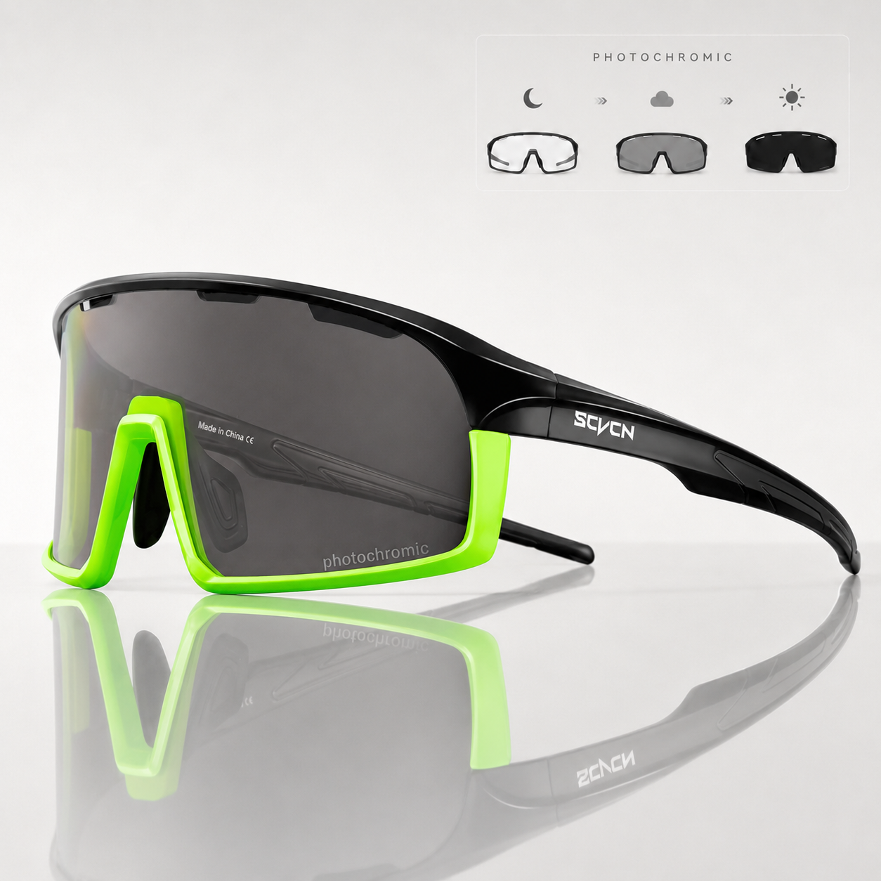 Lunettes de cyclisme photochromiques adaptatives | UV400