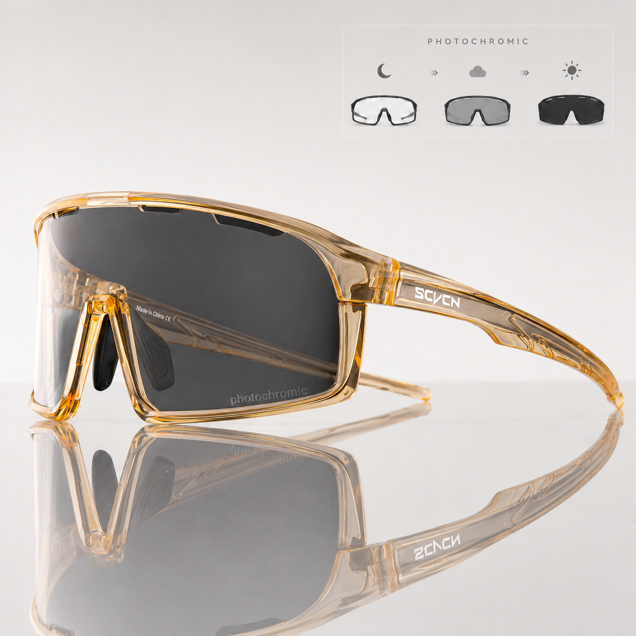 Lunettes de cyclisme photochromiques adaptatives | UV400