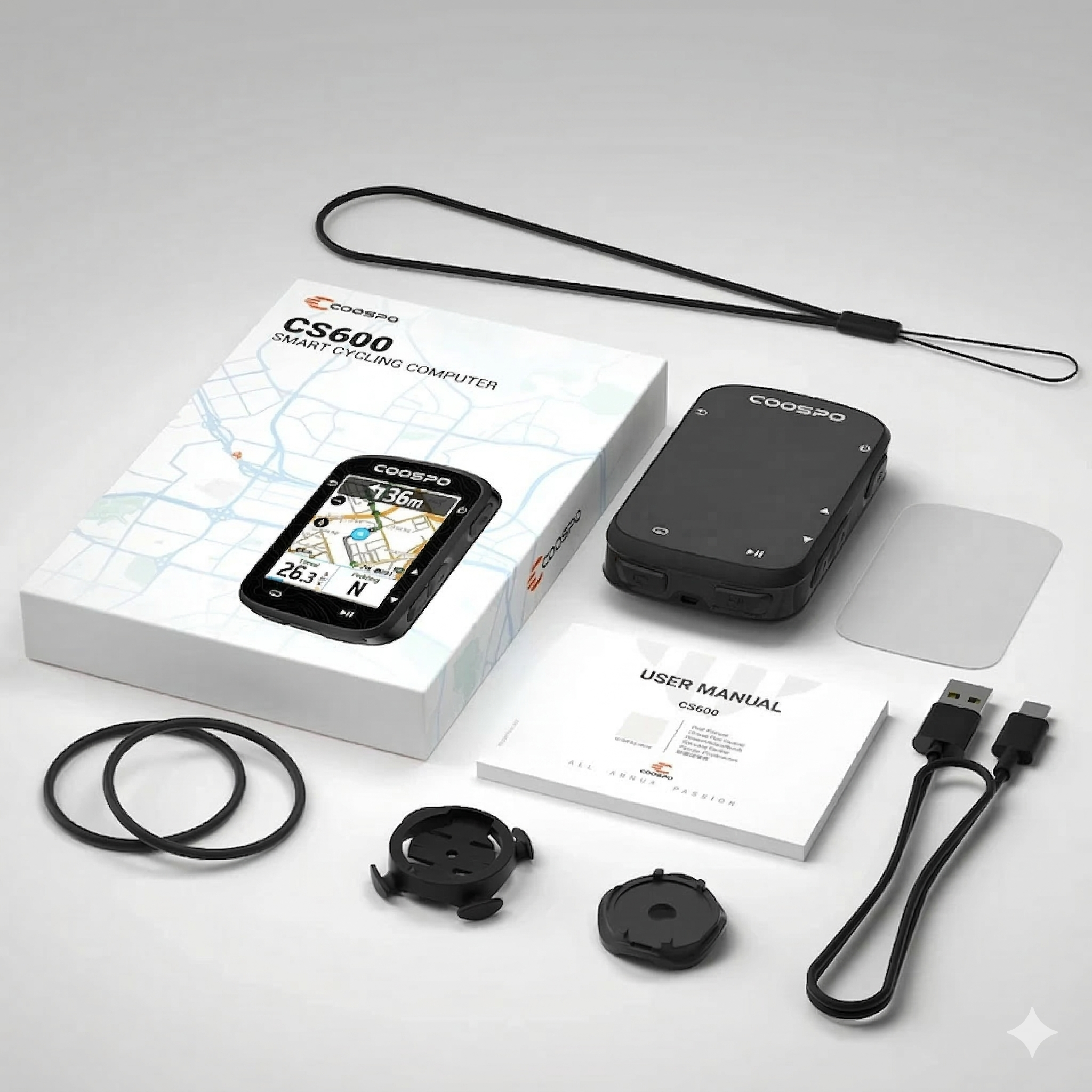 GPS Cycling Computer with Touchscreen and GNSS – Coospo CS600