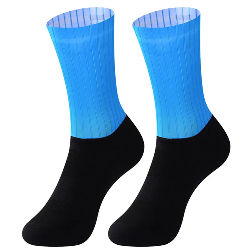 Chaussettes de vélo avec grip en silicone aérodynamique