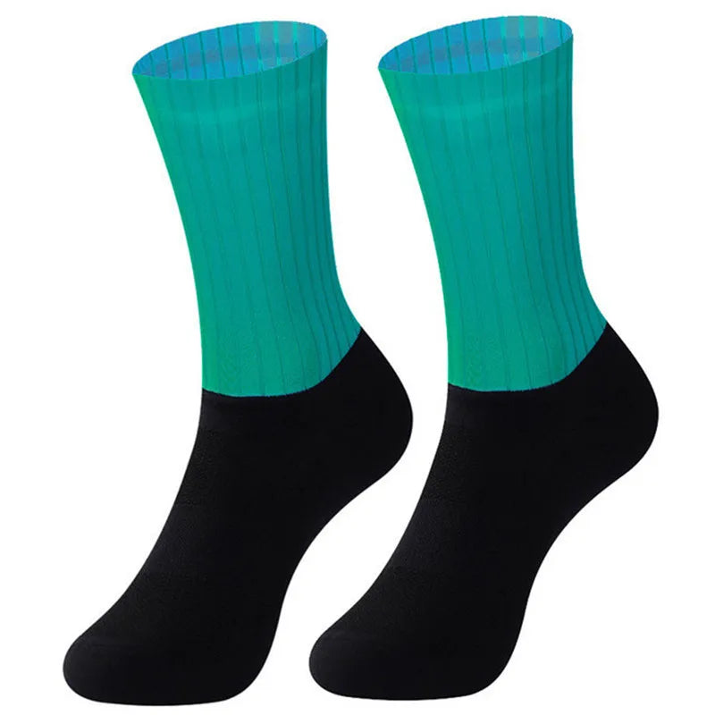 Chaussettes de vélo avec grip en silicone aérodynamique