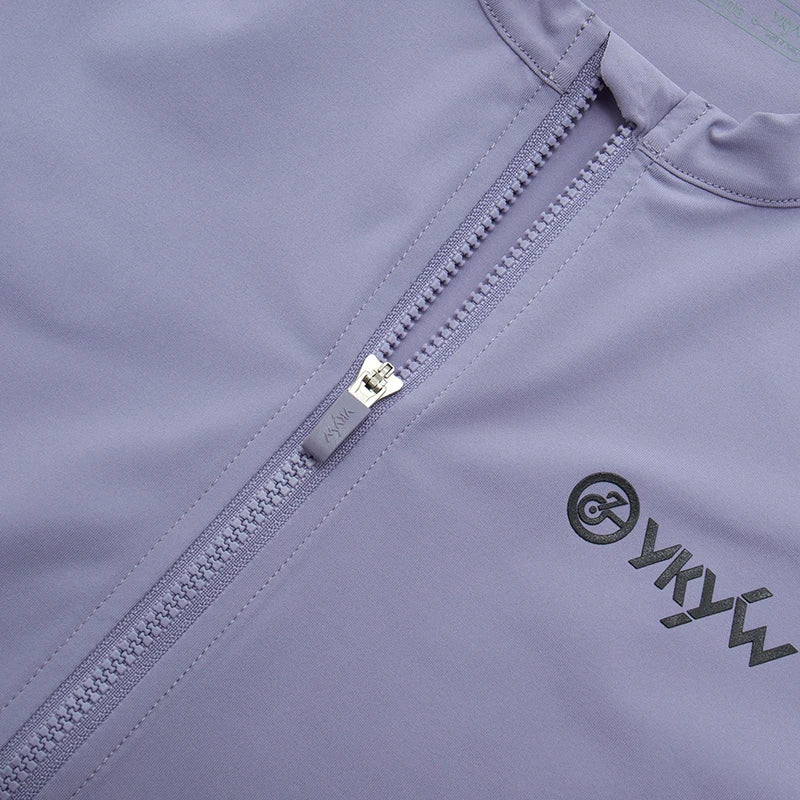 YKYWBIKE Maillot de cyclisme femme manches courtes, zip intégral