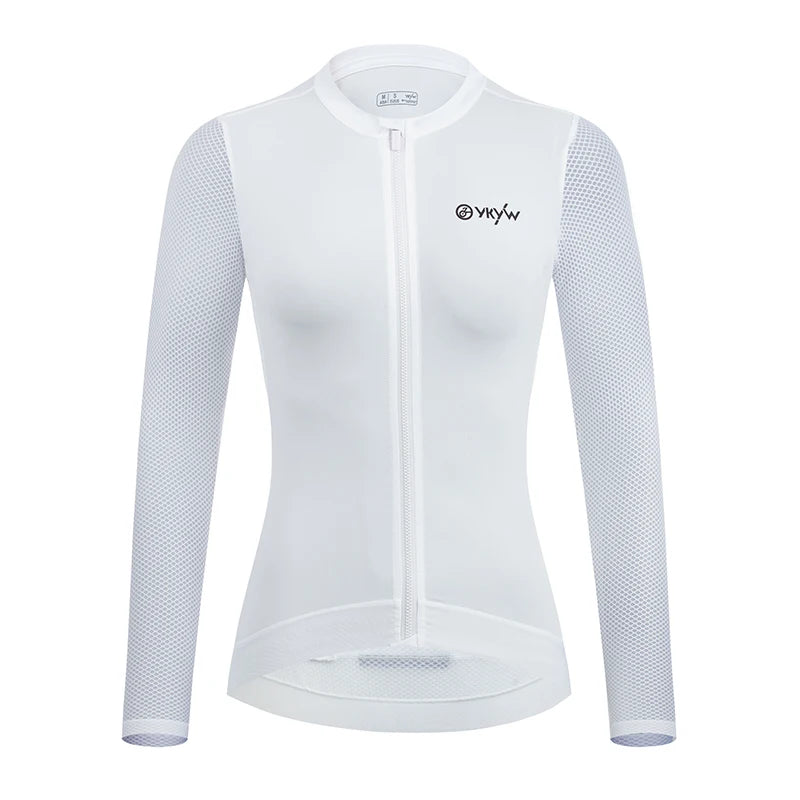 YKYWBIKE Maillot de cyclisme femme manches courtes, zip intégral