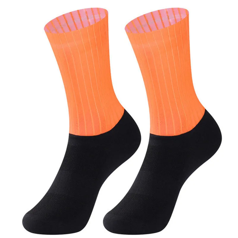 Chaussettes de vélo avec grip en silicone aérodynamique