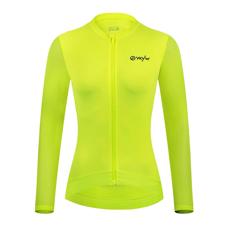 YKYWBIKE Maillot de cyclisme femme manches courtes, zip intégral