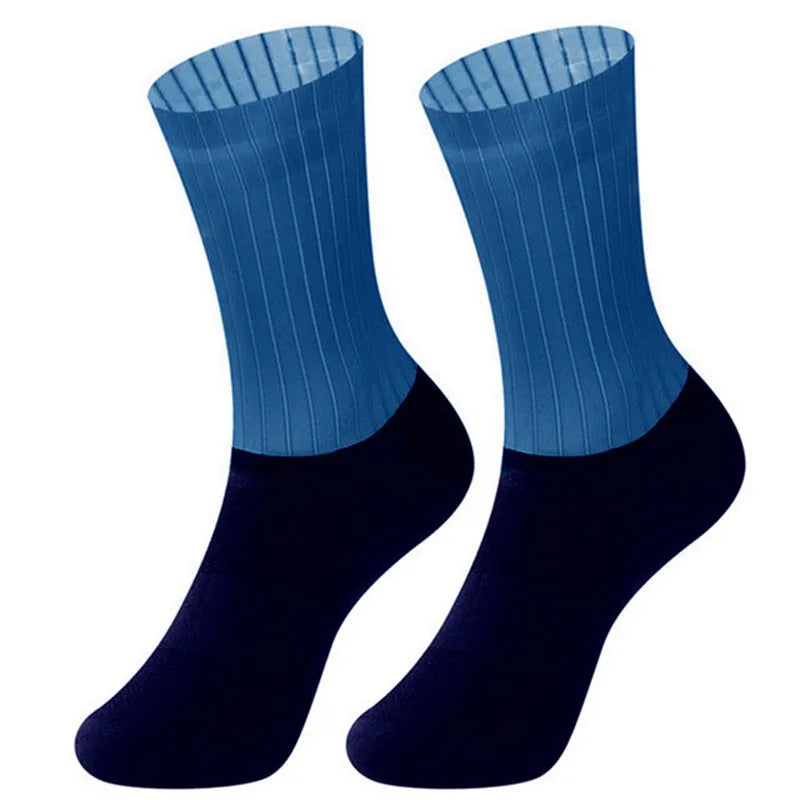 Chaussettes de vélo avec grip en silicone aérodynamique