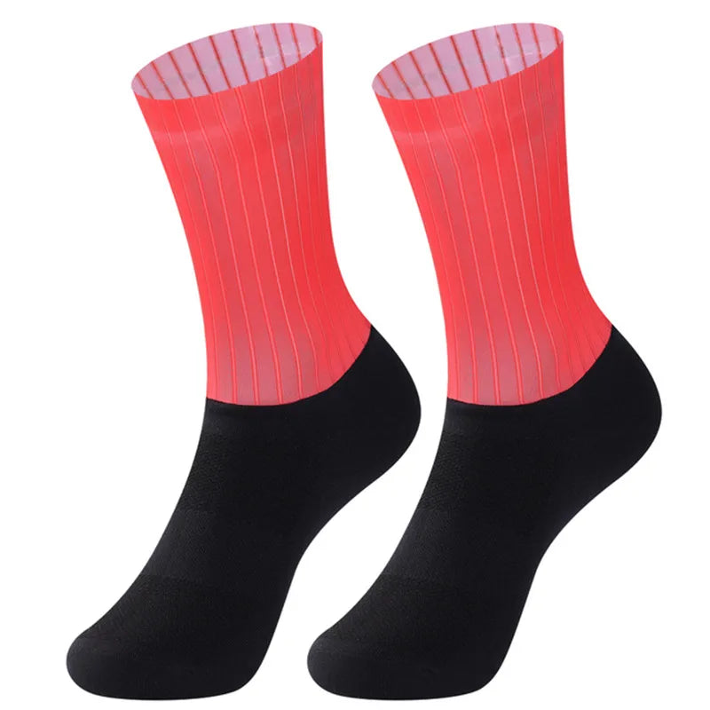 Chaussettes de vélo avec grip en silicone aérodynamique