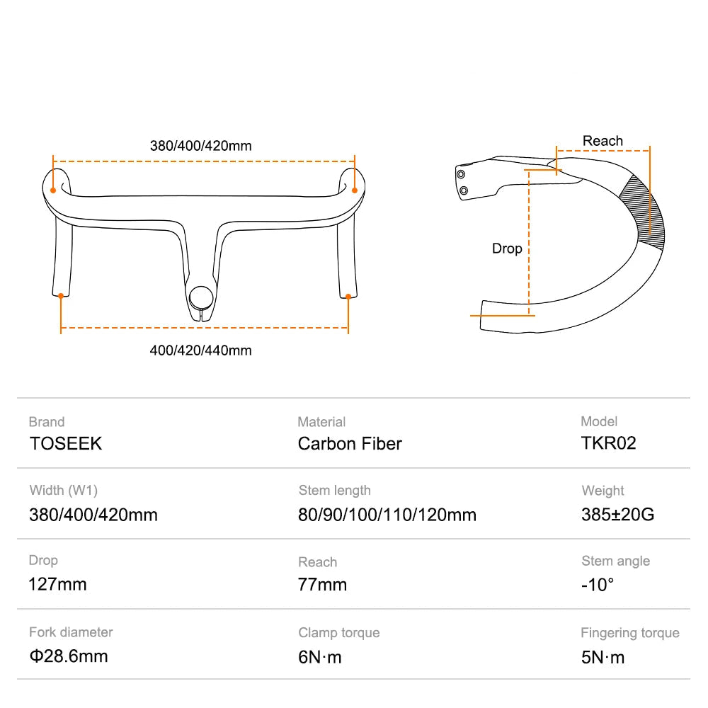 TOSEEK TKR02 Carbon Integrated Handlebar