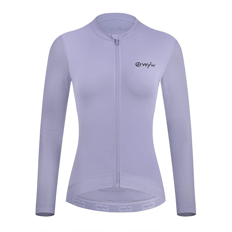 YKYWBIKE Maillot de cyclisme femme manches courtes, zip intégral