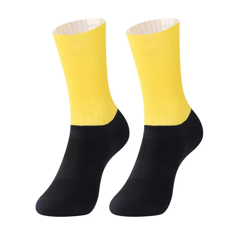 Chaussettes de vélo avec grip en silicone aérodynamique