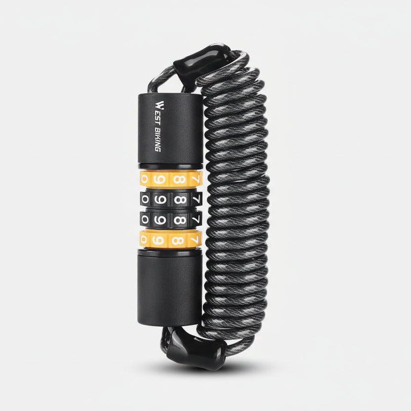 Cable Bike Lock 1.5 m – 4-Digit Combination – Steel Cable