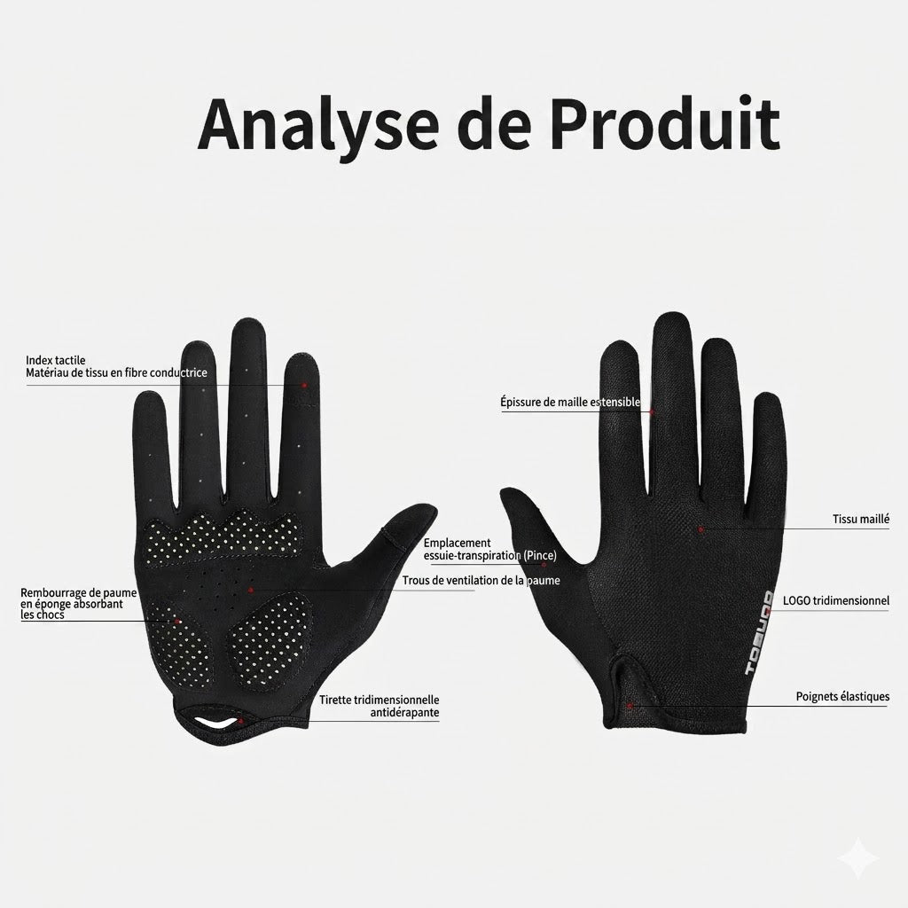 Cycling Gloves Full Finger Touchscreen Breathable