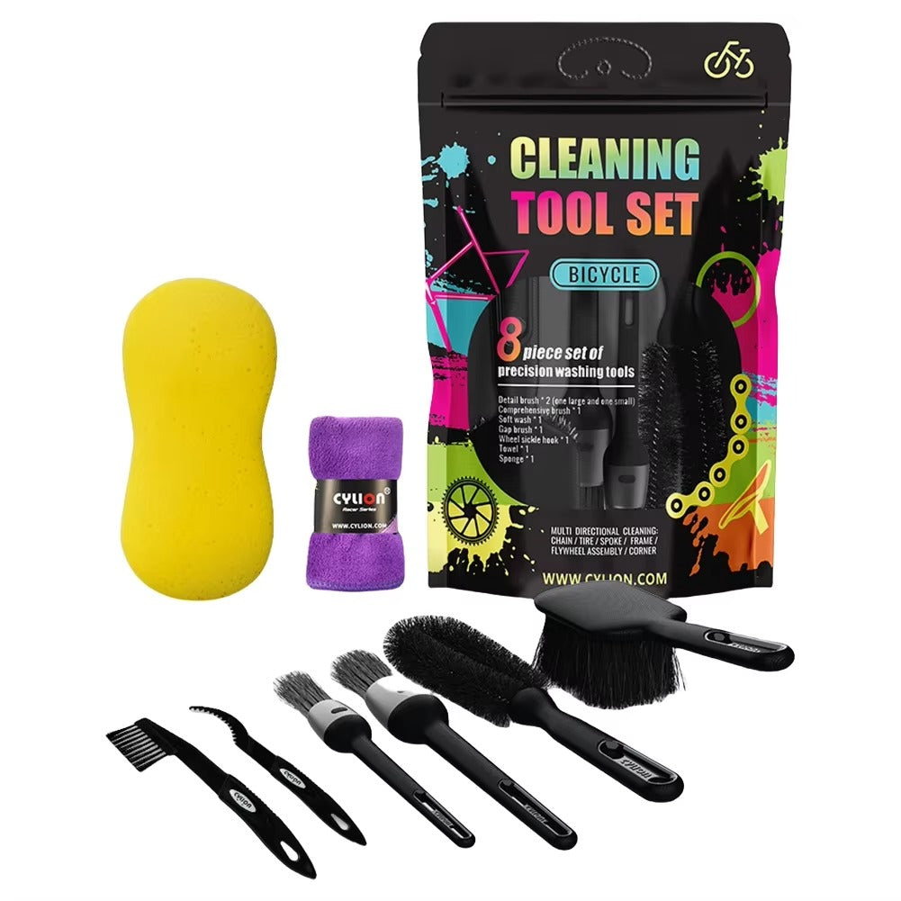 Bicycle Cleaning Kit 8-Piece with Sponge and Microfiber Cloth