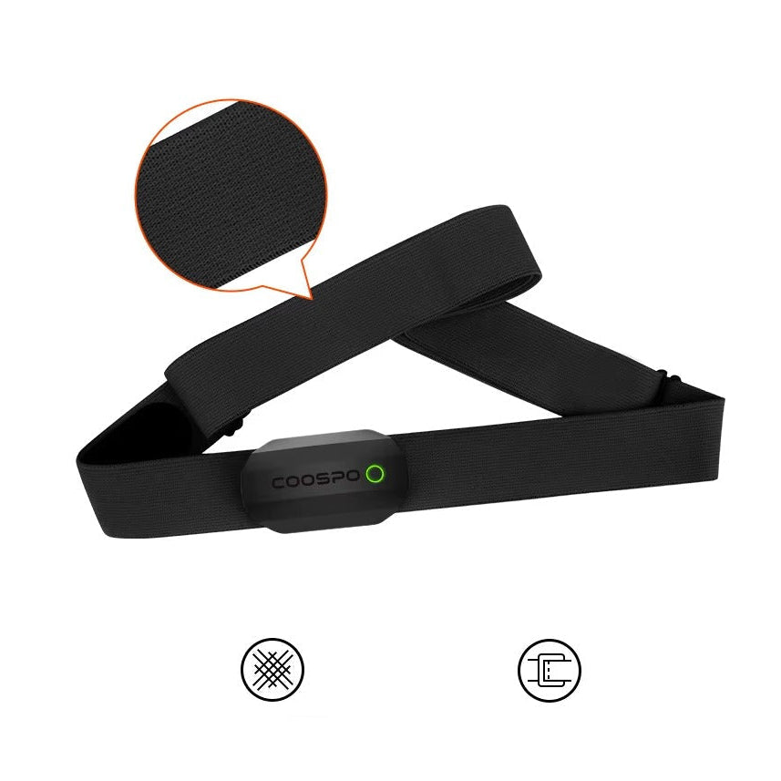 Ceinture pectorale de fréquence cardiaque COOSPO ANT+ Bluetooth