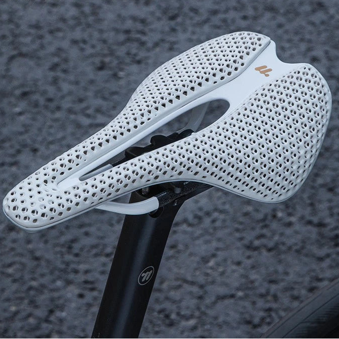 Bicycle Saddle – 3D Printed Padding – Carbon Fiber Rails – 200 g