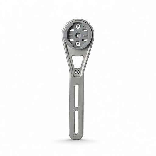 Velovoila titanium alloy bike computer mount for Garmin, Wahoo, and Bryton with integrated headlight bracket